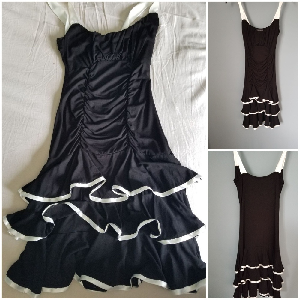 Venus Black Ruffle Mini Dress